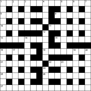 Blank crossword grid The Red DragonThe Red Dragon